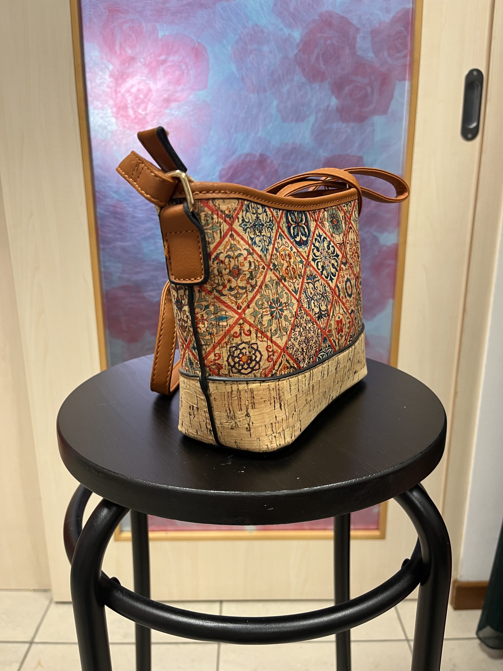 BORSA VINTAGE IN SUGHERO E SIMILPELLE (RIPRISTINATA) - immagine 3