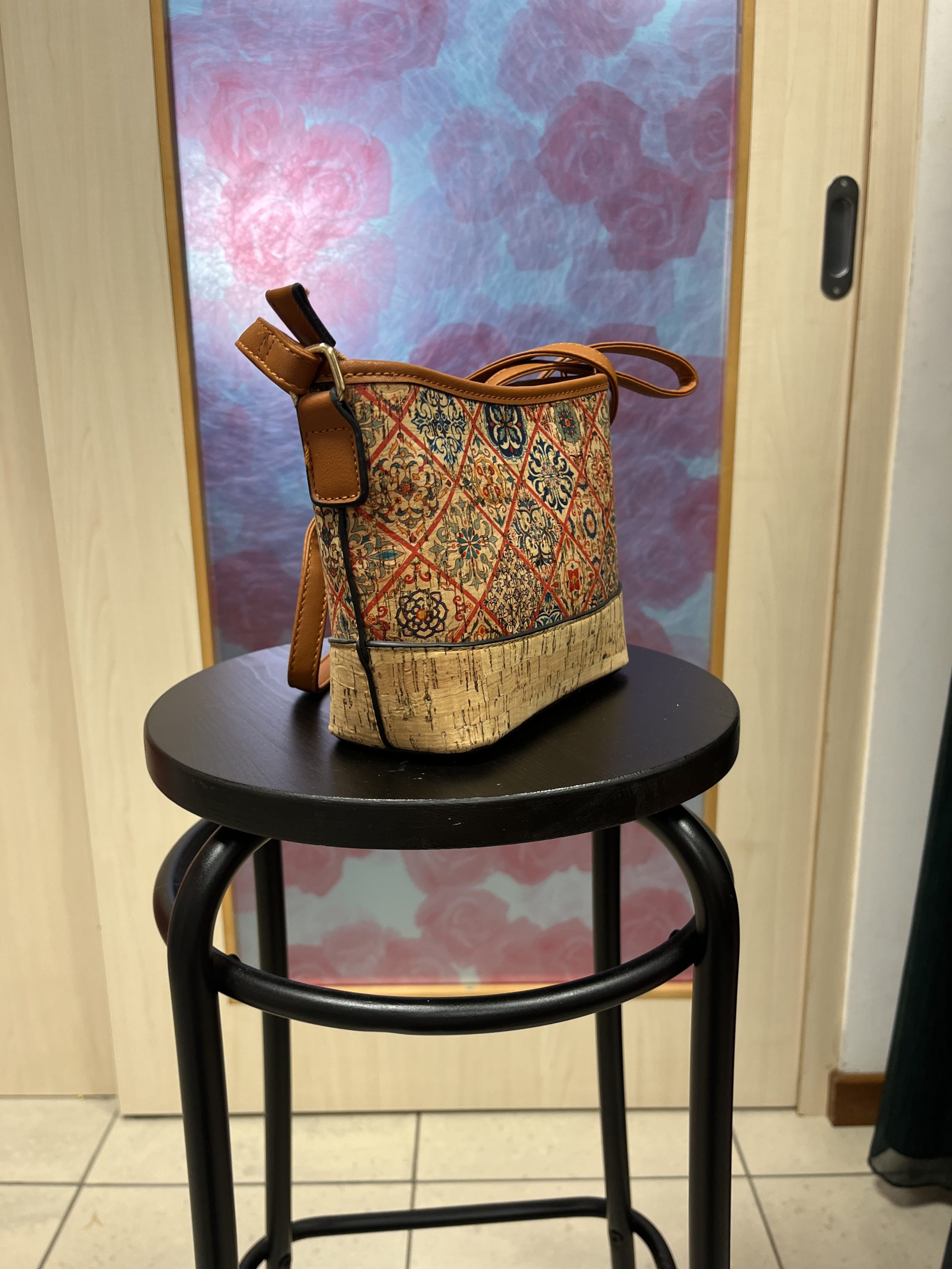 BORSA VINTAGE IN SUGHERO E SIMILPELLE (RIPRISTINATA) - immagine 2