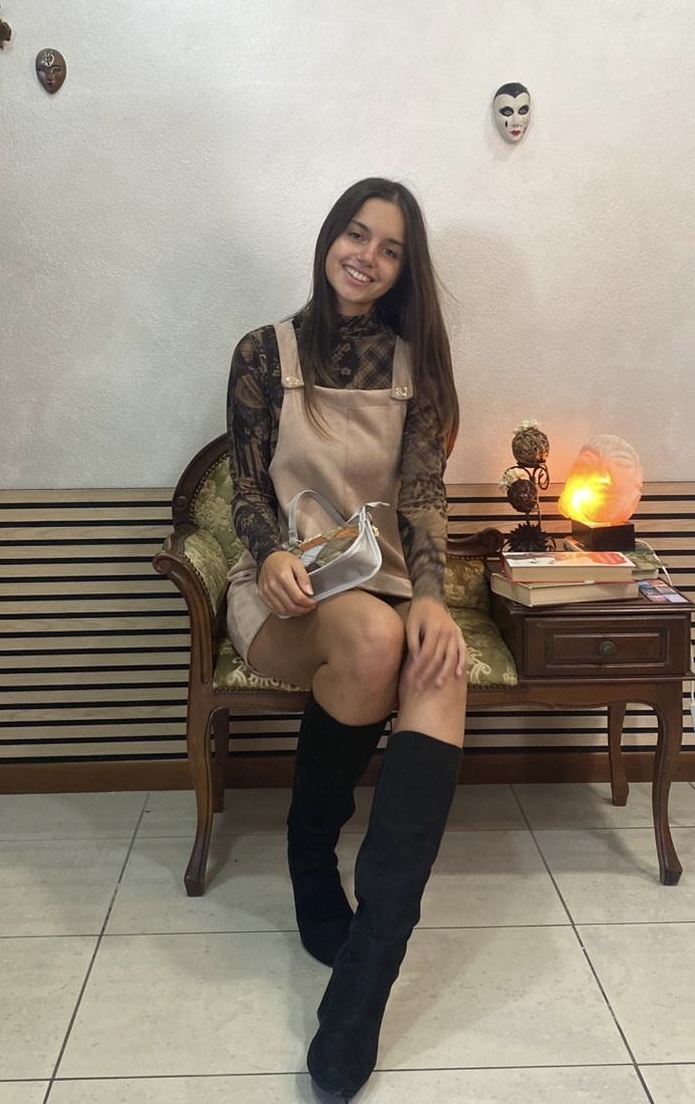 SALOPETTE ANGELA IN TESSUTO SCAMOSCIATO BEIGE - immagine 4